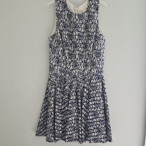Maison Jules Navy and White Lace Mini Dress